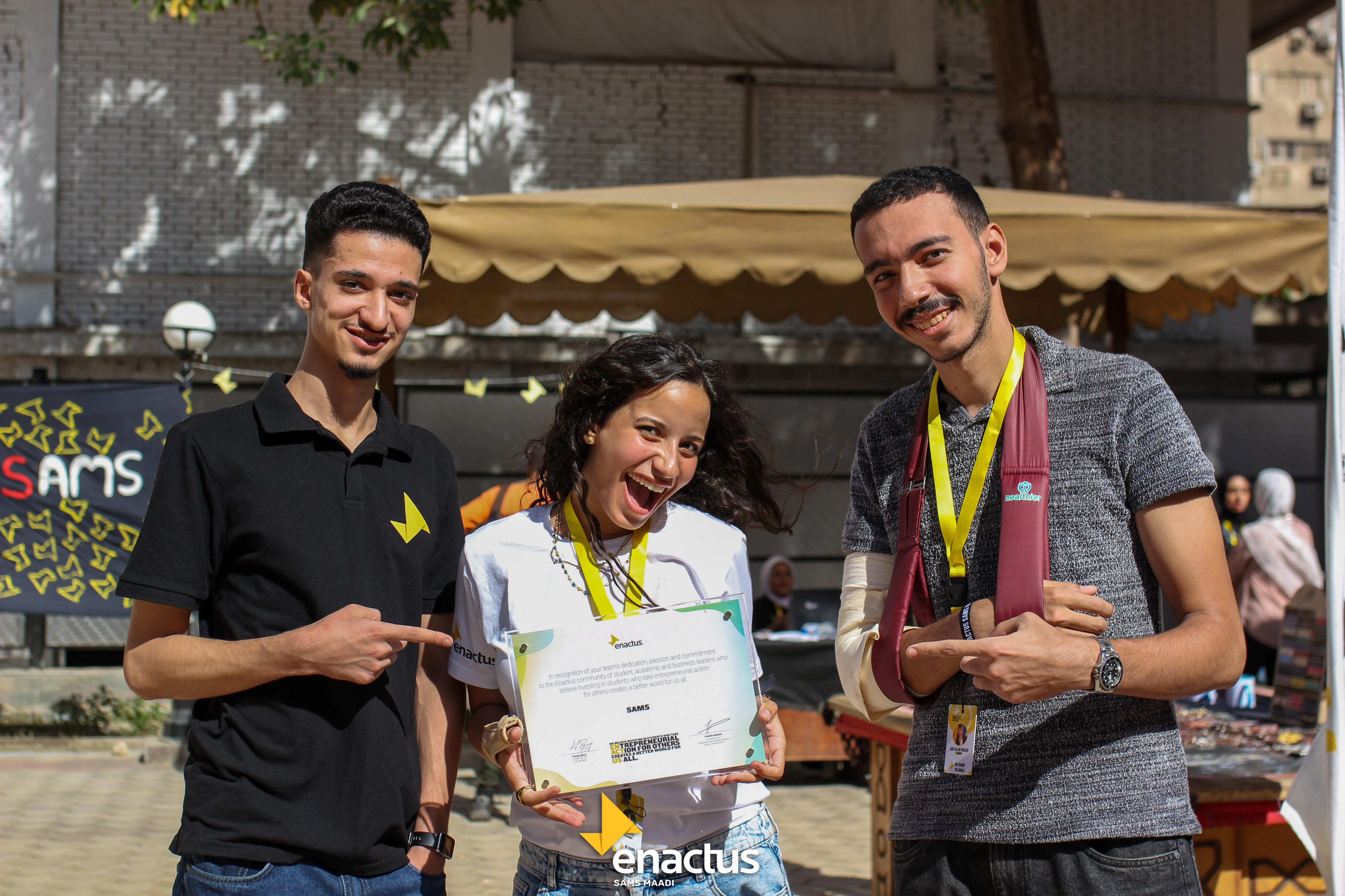Members holding the Enactus recognition certificate